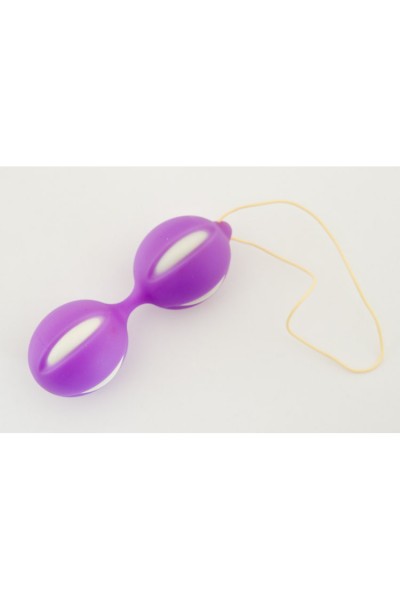 Вагинальные шарики фиолетово-белые 60 грамм - Вагинальные шарики фиолетово-белые