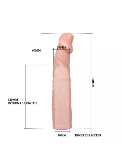 Насадка удлинитель на пенис с вибрацией - Удлинитель на пенис с текстурой венок и складок