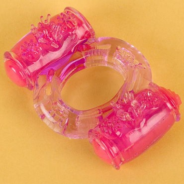 Эрекционное кольцо с вибропулей "ToyFa" - Эрекционное кольцо с вибропулей "ToyFa", розовое