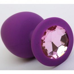 Силиконовая пробка, для ануса 9,5*4 см., фиолетовый/розовый