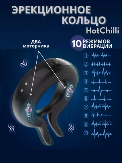 Эрекционное кольцо с вибрацией HothChilli - Эрекционное кольцо с вибрацией HothChilli