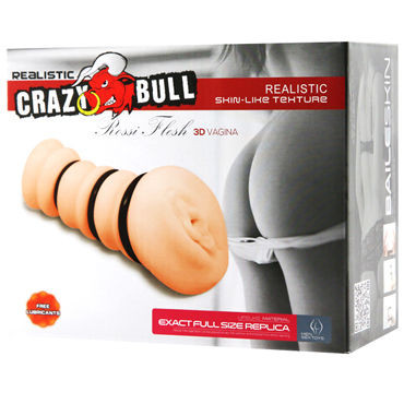 Мастурбатор вагина с утягивающими кольцами "Baile Crazy Bull Rossi Flesh 3D" - Мастурбатор-вагина с утягивающими кольцами