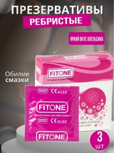 Презервативы ребристые с Апельсином FitOne Premium 3 шт.