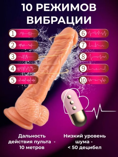 Реалистичный вибратор Andrey L 20 см, D 4 см - Реалистичный дизайн вибратора с выпуклыми венами