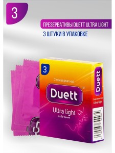 Презервативы Duett Ultra light (особо тонкие) 3 шт.