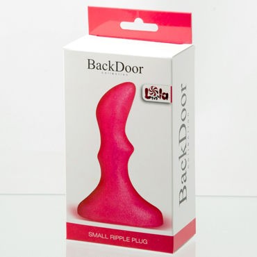 Плаг волнообразный "Back Door" 2,5*8 см. - розовая пробка