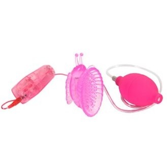 Вакуумная помпа для клитора с вибрацией Pleasure Pump Butterfly Clitoral, розовая (Howells 54002-pinkHW) – мультискоростная стимуляция - Груша для откачки воздуха и гибкий шланг помпы Pleasure Pump. Создание мягкого вакуума.