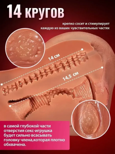Автоматическая кукла для мужчин «Реалистик» с вибрацией и анатомической текстурой - Автоматическая кукла для мужчин