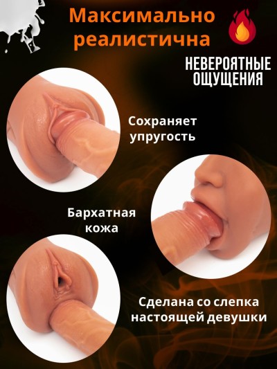 Мастурбатор реалистичный вагина, ротик, анус 17*8,5 см - Мастурбатор реалистичный вагина, ротик, анус 17*8,5 см
