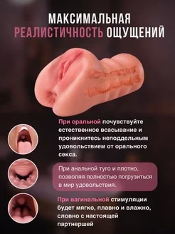 Мастурбатор реалистичный вагина, рот, анус - Мастурбатор реалистичный вагина, рот, анус