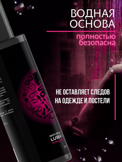 Лубрикант классический на водной основе, 200 мл — с гиалуроновой кислотой, без запаха - Смазка для вагинального секса - схематичное изображение применения