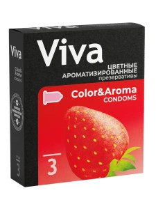 Презервативы Viva цветные ароматизированные 3 шт