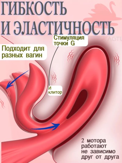 Вибратор с двойной стимуляцией - Вибратор с двойной стимуляцией из бархатистого силикона вид спереди