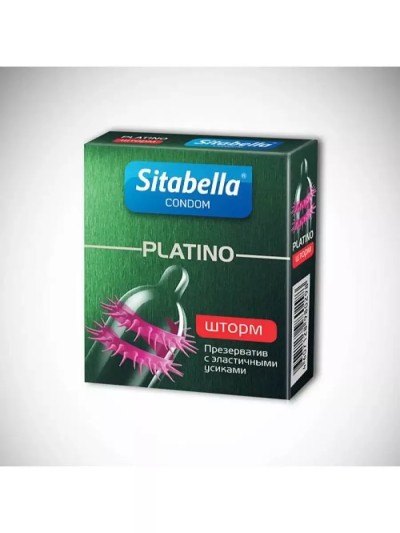 Стимулирующая насадка с эластичными усиками Platino Extender - Стимулирующая насадка с эластичными усиками Platino Extender в упаковке