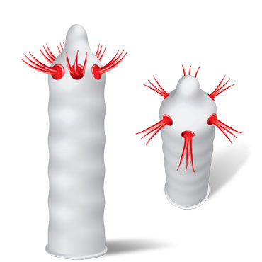 Презервативы Luxe "Шоковая терапия" с усиками, 1шт. - Шоковая терапия - презерватив с эластичными тройными усикам красного цвета направленными вверх.