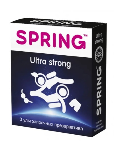 Презервативы гладкие ароматизированные SPRING Ultra Strong 3 шт - Гладкие ароматизированные презервативы SPRING Ultra Strong в упаковке