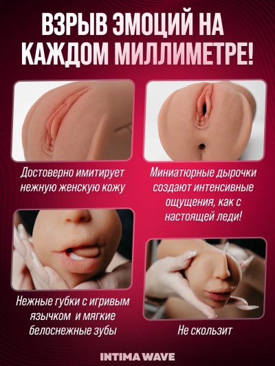 Мастурбатор-вагина 3 в 1 реалистичная Bonny - Высококачественный силиконовый мастурбатор Bonny — долговечность и комфорт