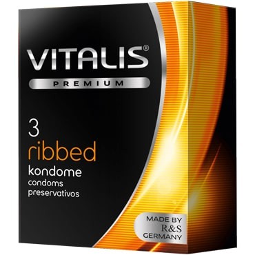 Презервативы ребристые "VITALIS premium RIBBED" 3 шт. - Презервативы ребристые "VITALIS premium RIBBED"
