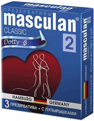 Презервативы с пупырышками, 3шт. - Презервативы Masculan 2 Classic №2 с пупырышками/