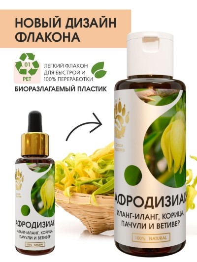 Масло-афродизиак для эротического массажа корица, пачули, ветивер и иланг-иланг, 50 мл. - Масло-афродизиак для эротического массажа корица, пачули, ветивер и иланг-иланг