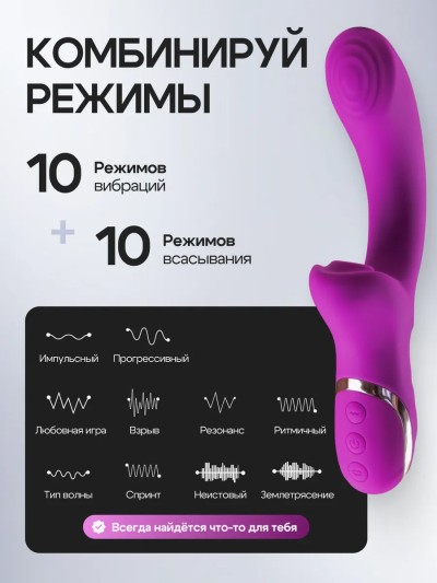 Вибратор кролик вакуумно-волновой - Медицинский силикон для безопасной интимной игрушки