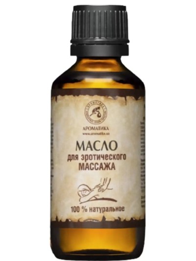 Интимное масло для эротического массажа с эффектом афродизиака - Интимное масло для эротического массажа на фоне свечей и лепестков роз