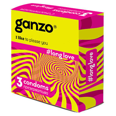 Ganzo Презервативы "Long Love", с анестетиком, 3 шт - презервативы