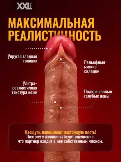 Насадка на член реалистичная удлиняющая 17 см - Насадка на член реалистичная удлиняющая 17 см